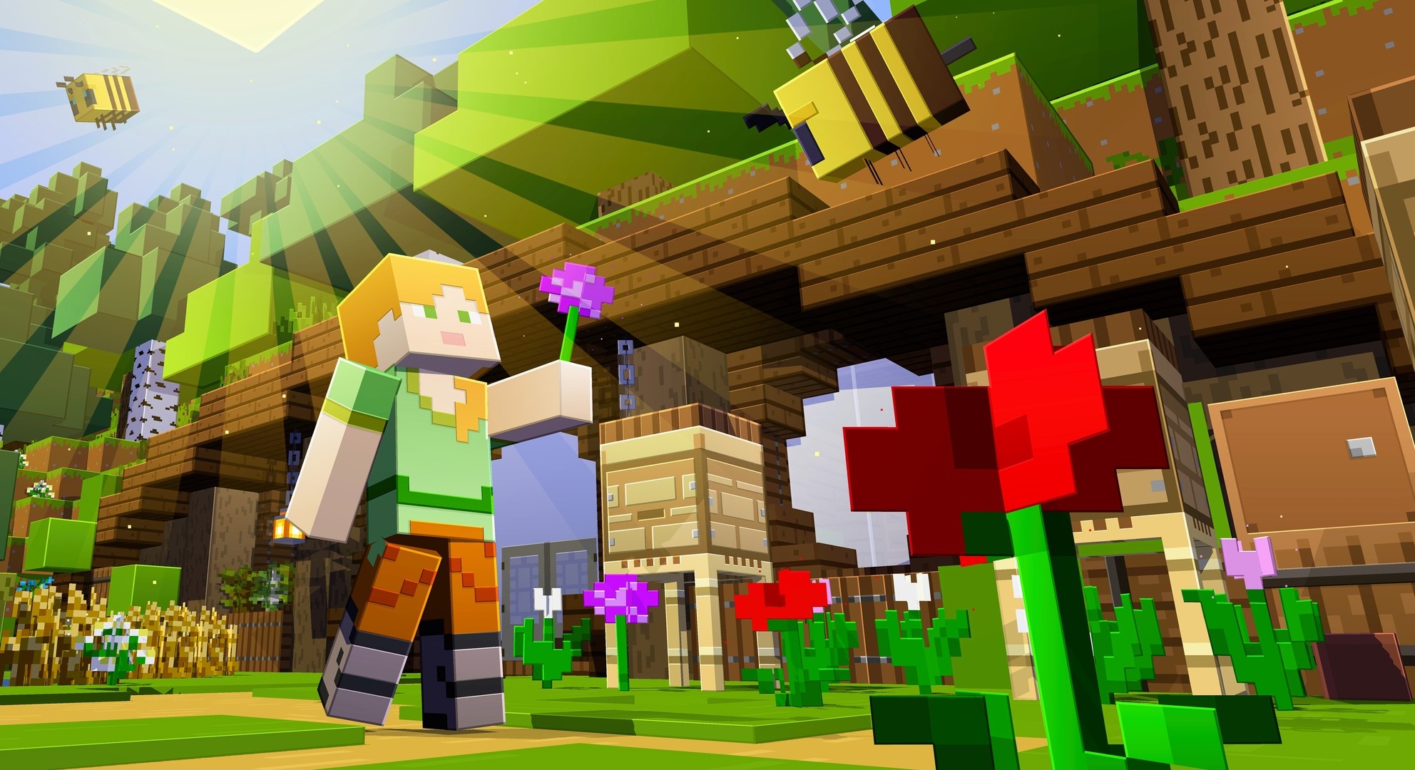Пасека и дом игрока в Minecraft